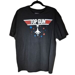 Top Gun Graphic T-Shirt XL Black Fighter Jet Logo Movie Tee Cotton Blend